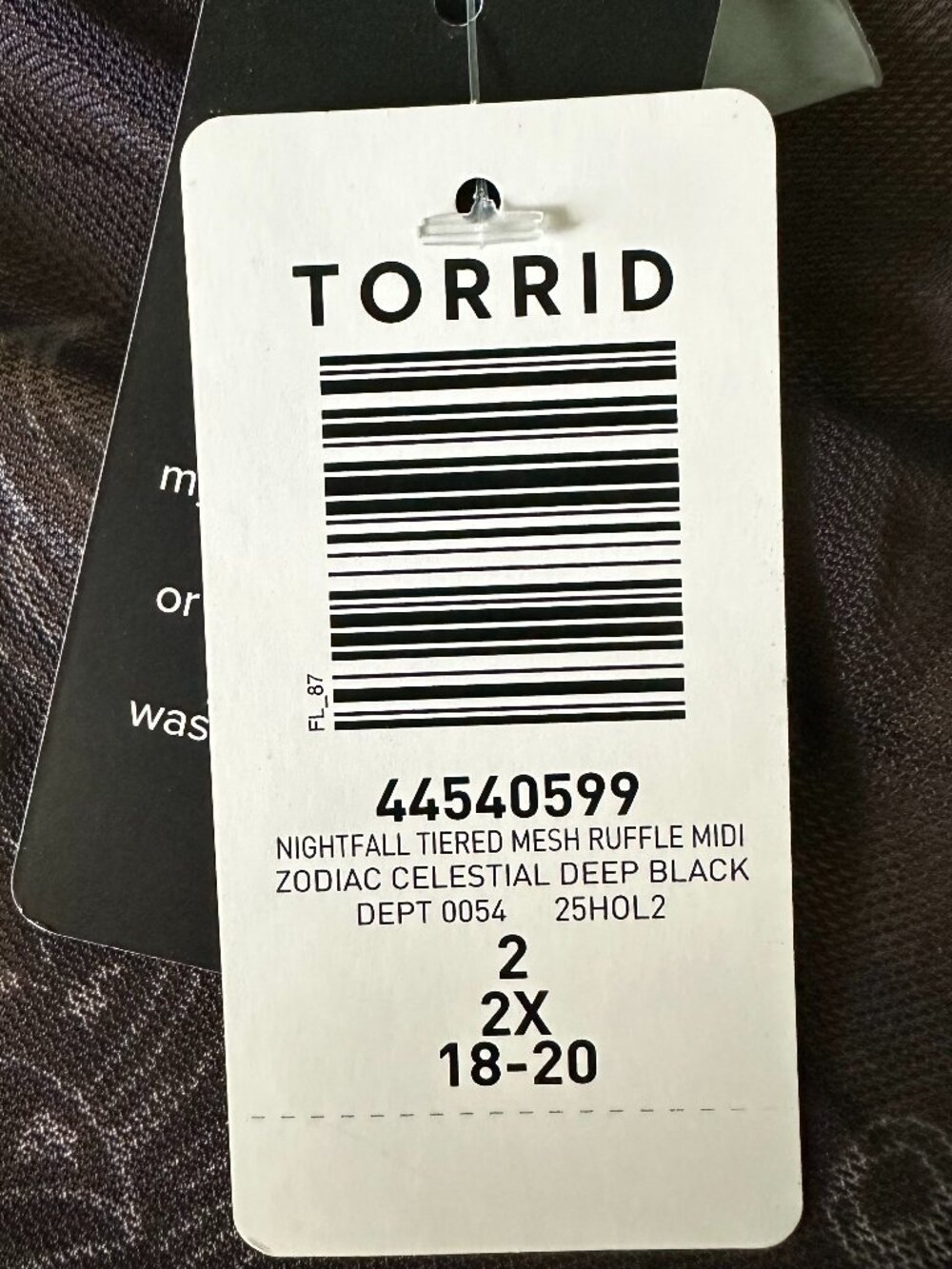 NWT Torrid Nightfall Tiered Mesh Midi Dress Zodiac Celestial Deep Black Size 2 - Picture 10 of 11